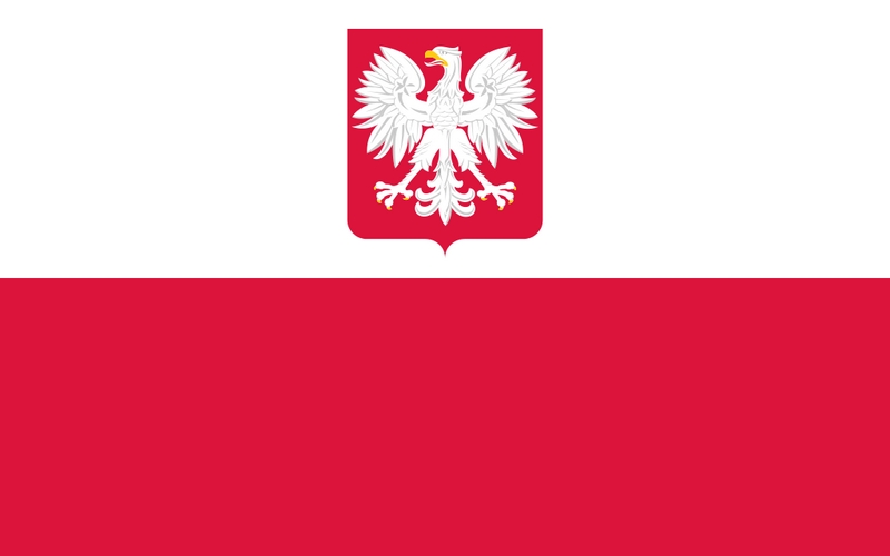 Флаг Польши: вариация с гербом