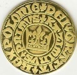 Золотая краковская монета: аверс