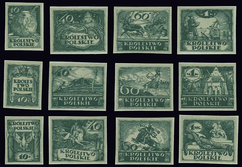 Первые почтовые марки Польши