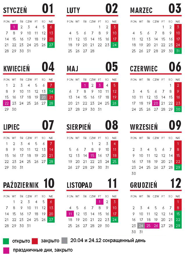Календарь выходных и праздничных дней в Польше 2019