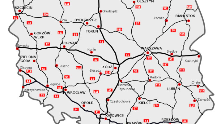 Карта Польши подробная на русском языке с городами
